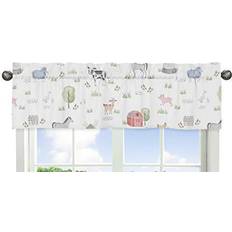 Farm Animals Window Treatment Valance - Watercolor Farmhouse Horse Cow Sheep Pig
