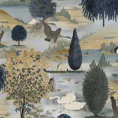 Blue Wallpapers Holden Decor Swan Lake Wallpaper Navy Ochre 13491