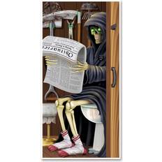 Brown Entrance Mats Beistle Grim Reaper Restroom Door Decoration Cover Black, Brown, White