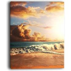 Beach wall art Design Art Moving Clouds Over Beach Beach Wall Decor