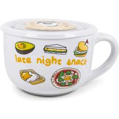 Con Manico Scodelle Silver Buffalo Sanrio Gudetama Burp Late Night Snack Lazy Egg Soup Bowl