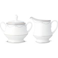 Gray Sugar Bowls Noritake Satin Flourish and Creamer, Set of 2 Sugar Bowl