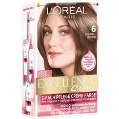 Loreal hårfarve 6 L'Oréal Paris Excellence Crème Coloration 6 Mørkeblond
