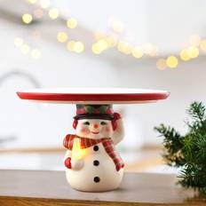 Serving Mr. Christmas Nostalgic Ceramic Stand Cake Plate