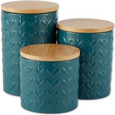 Turquoise Kitchen Containers DII Matte Retro Texture Kitchen Container