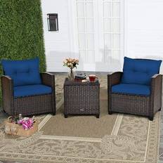 Blue Bistro Sets Costway 3PCS Bistro Set