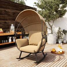 Outdoor black rocking chair Pellebant Black Rocking Egg