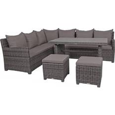 Garden Pleasure Lounge-Eckgruppe OMBRE Kunststoffgeflecht/Aluminiumgestell Lounge-Set