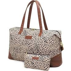 Jadyn B Luna Duffel 54 cm 37L Reise- oder Sporttasche inklusive Kulturbeutel mit Reißverschluss Cheetah Spot