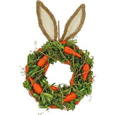 Orange Decorations National Tree Company Bunny Ears Carrot Wreath Julepynt