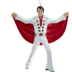 Kurt Adler Brugskunst Kurt Adler Elvis Presley Blow Mold White Suit with Red Cape Christmas Tree Ornament