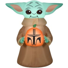 Wit Opblaasbare Decoraties National Tree Company 42" Inflatable Halloween Baby Yoda