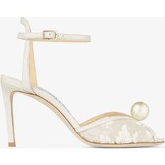 43 - Blanc Sandales à talons Jimmy Choo Sacora 85 Ankle Strap High Heel Sandals - Women's