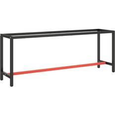 Work Bench Frame Matte Black and Matte Red 210x50x79 cm Metal
