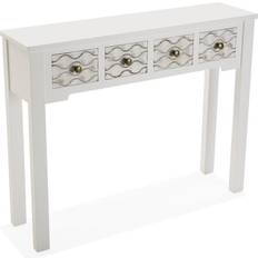 Marrón Mesas Consola Versa Safira Mueble Recibidor Estrecho 79 x 25 x 97 cm Mesa Consola