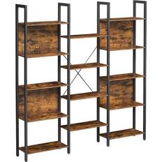 Nero Scaffali per libri Vasagle 14 Livelli Stile Industriale L158 x H166 cm Scaffale per libri