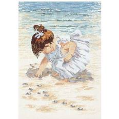 Design Works Janlynn Counted Cross Stitch Kit 12"X16"-Collecting Shells 14 Count