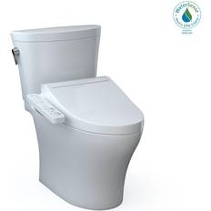 Toilets Toto Aquia IV Arc 2-piece 0.9/1.28 GPF Dual Flush Elongated Comfort Height Toilet in. White C2 Washlet Seat Included