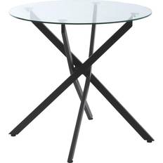 Tables Homcom Round Clear/Black Dining Table 80cm