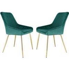 Home Garden Direct Hamilton Velvet Titanium Golden Plated, Set 2 Kitchen Chair 2pcs