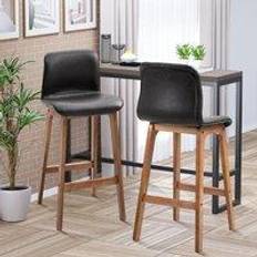 Furniture Homcom Modern Wood Bar Stool 2pcs