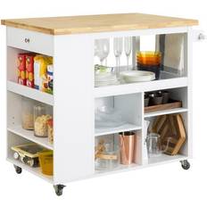 SoBuy Køkkenø På Hjul Med 8 Hylder 108 x 60 x 96 cm Skænk