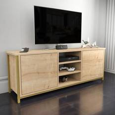 Yellow TV Benches Decorotika Otis 140 Wide Modern TV Bench