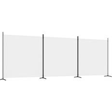 Hvid Rumdelere vidaXL 3-Panels 525 x 180 cm Stof Hvid Rumdeler