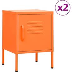 Orange Sengebord vidaXL Natborde 2 Stk 35 x 35 x 51 cm Stål Orange Sengebord