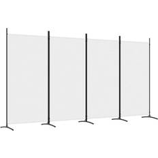 vidaXL 4-Panels 346 x 180 cm Stof Hvid Rumdeler