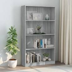 Grigio Scaffali per libri vidaXL Libreria 4 Ripiani Grigio Sonoma 80 x 24 x 142 cm Legno Multistrato Scaffale per libri