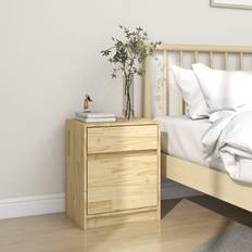 vidaXL 40 x 31 x 50 cm Massivt Fyrretræ Sengebord