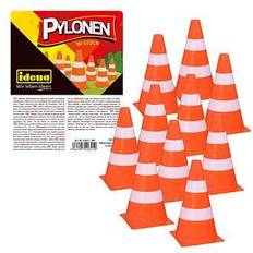 10 Spielzeug-Pylone orange, weiß 15,5 cm