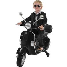 Elektroroller ACTIONBIKES MOTORS Kinder-Elektroroller Vespa, lizenziert, EVA-Reifen, LED-Scheinwerfer, Koffer, Soundmodul, Stützräder Schwarz