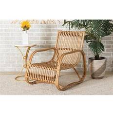 Baxton Studio White Lounge Chairs Baxton Studio Blanca Natural Lounge Chair