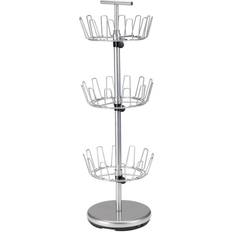 Silver Shoe Racks Household Essentials 3 Tier Revolving Shoe Rack