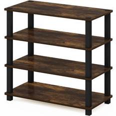 Furinno Hallway Furniture & Accessories Furinno 4-Tier Turn-S-Tube Amber Pine Shoe Rack