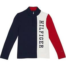 Tommy Hilfiger Boys Sweatshirts Children's Clothing Tommy Hilfiger Boys 8-20 Colorblock 1/4 Zip Sweater Navy 16/18