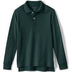 Lands end polo shirts Lands' End School Uniform Kids Long Sleeve Mesh Polo Shirt Evergreen