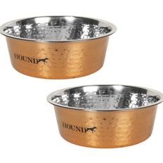 Pet Brands of 2 Copper Stainless Steel Dog Bowls Copper 17cm