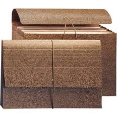 Office Supplies Smead Expanding File Wallet Flap and Cord Closure 6 Pockets 5-1/4 in Expansion Legal Size Redrope 10 per Box