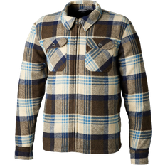 Marrone - Uomo Camicie Rst Brushed Camicia Moto - Brown Blue Check