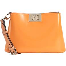 Furla Fleur Shoulder Bag S Marmalade Orange Calf Leather With Shining Effect Woman
