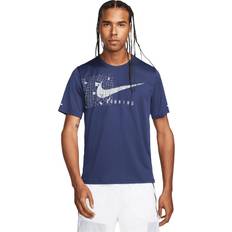 Tøj Nike Dri-FIT Miler Run Division Løbe T-shirt Herre Navy