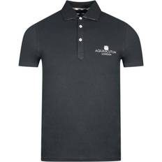 Aquascutum London Bold Logo Polo Shirt - Black