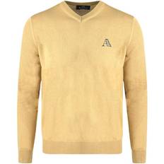 Aquascutum Check Logo V-Neck Jumper - Beige