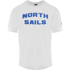 North Sails Block Brand Logo Navy Blue T-shirt - White