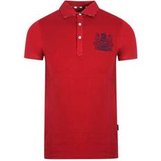 Aquascutum Polo Shirts Aquascutum Aldis Crest Chest Logo Polo Shirt - Red