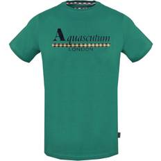 Aquascutum Check Strip Logo T-shirt - Green