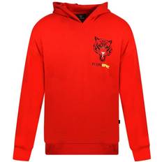 Philipp Plein Sport Block Tiger Logo On Chest Hoodie - Red